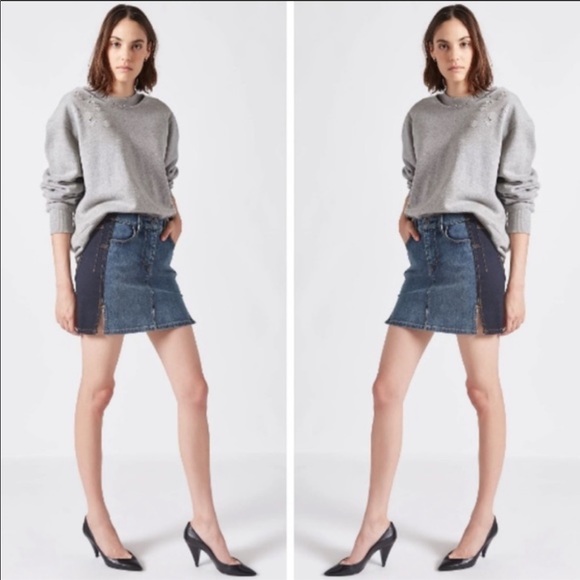 Current/Elliott Mashed Mini Denim Skirt SZ:24 - Picture 4 of 8